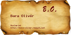Bara Olivér névjegykártya